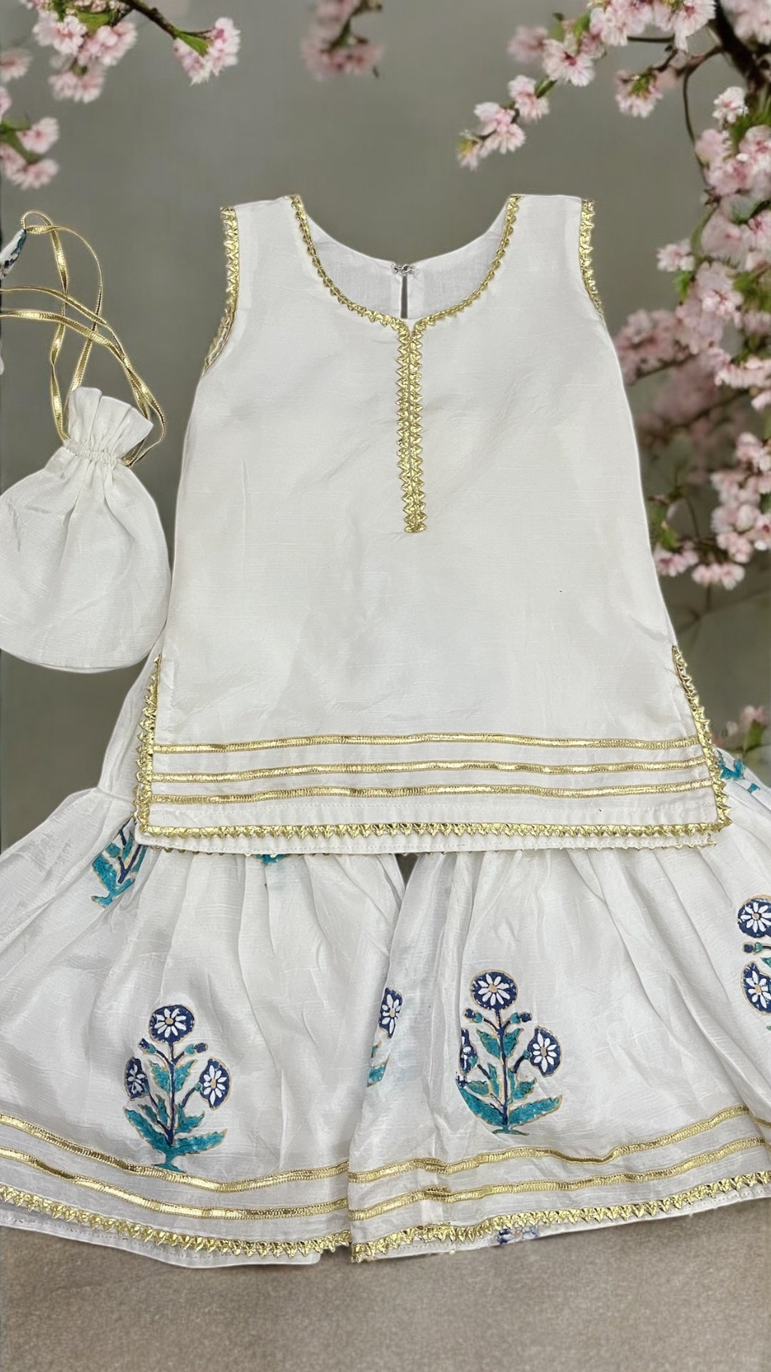 Blue Bloom Block Printed Set