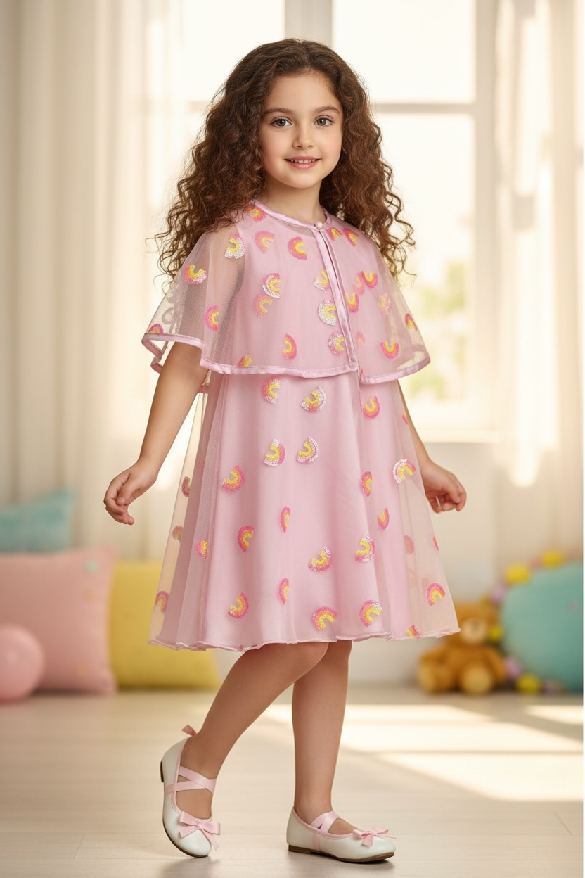 Rainbow Whisper Cape Dress