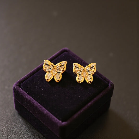 Gold Butterfly Studs