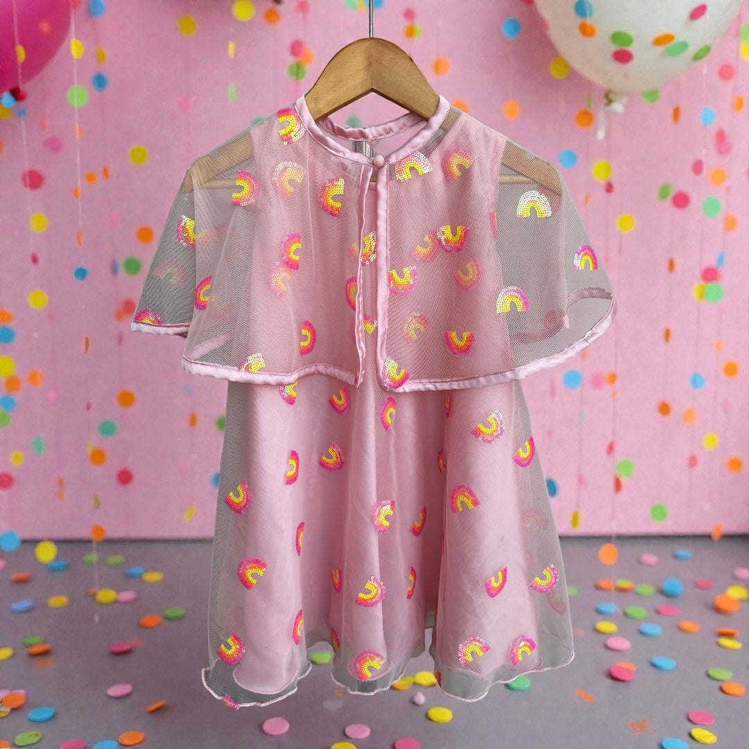 Rainbow Whisper Cape Dress