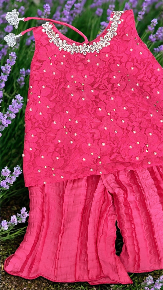 Fuchsia Blossom Lace Set