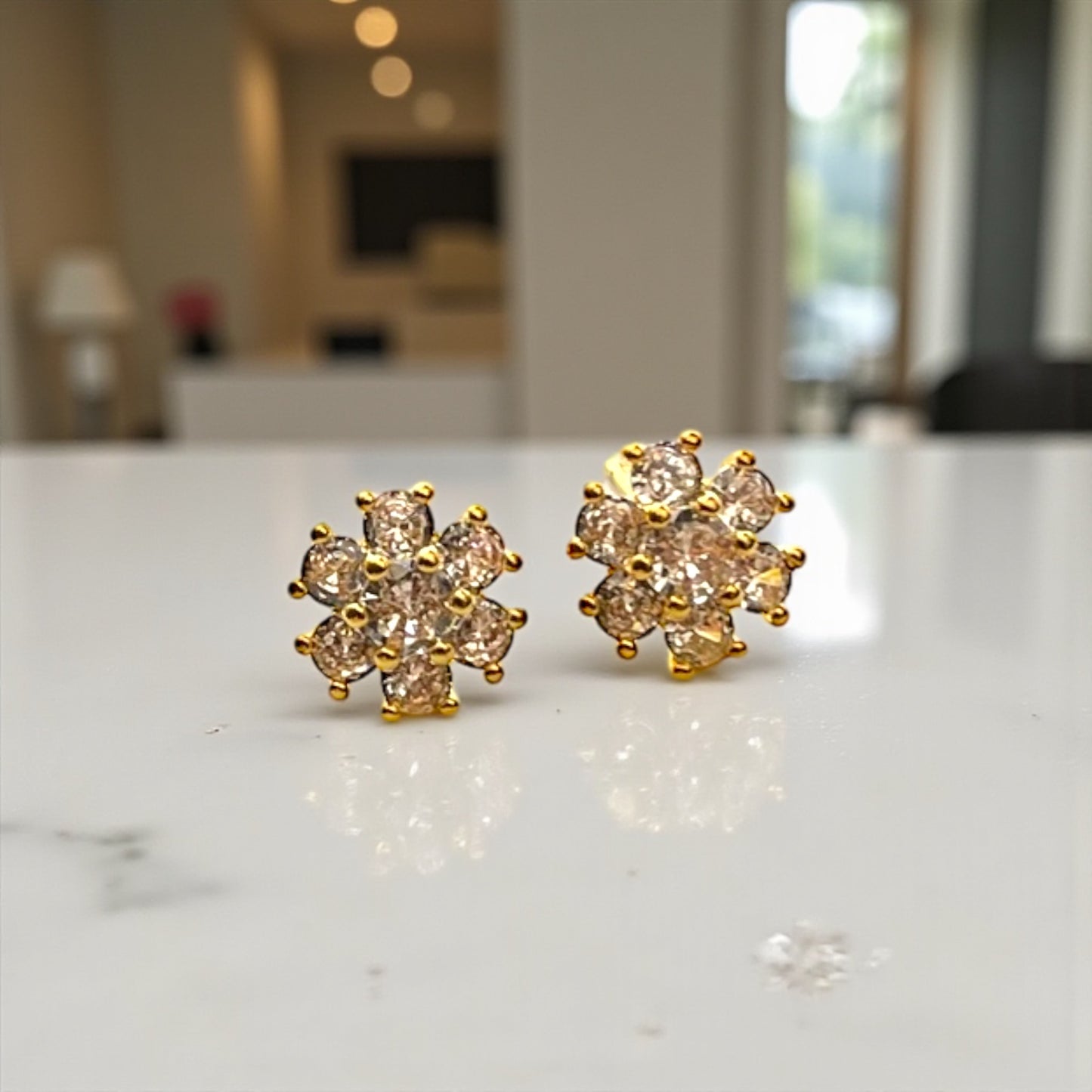 Gold Floral Studs