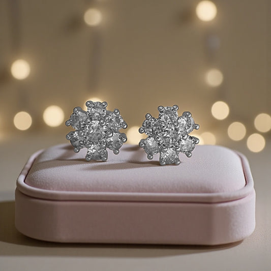 Silver Floral Studs