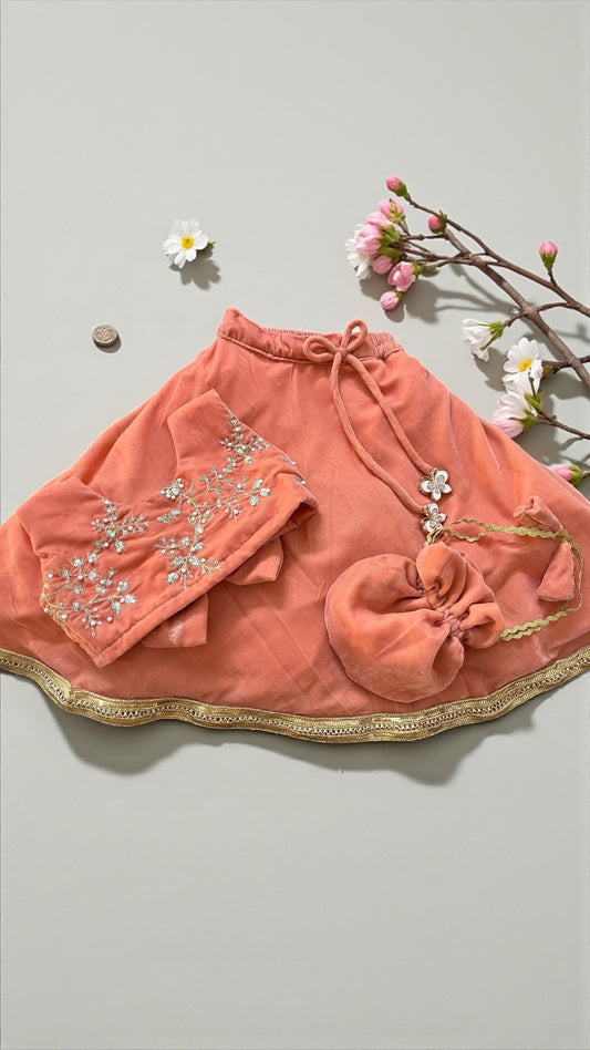 Peachy Blossom Velvet Set