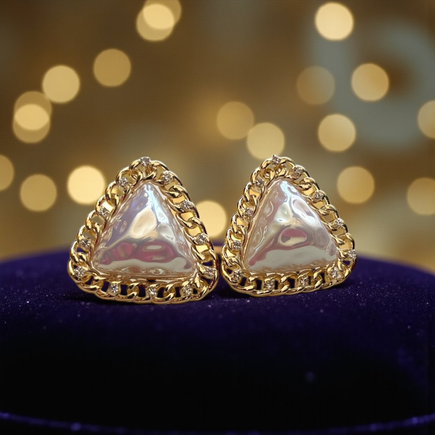 Triangular Pearl Studs