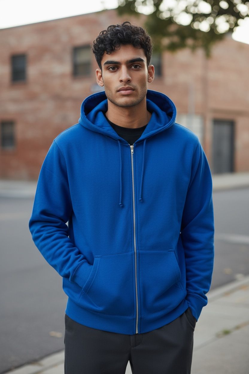 Classic Zip-Up Hoodie – Royal Blue