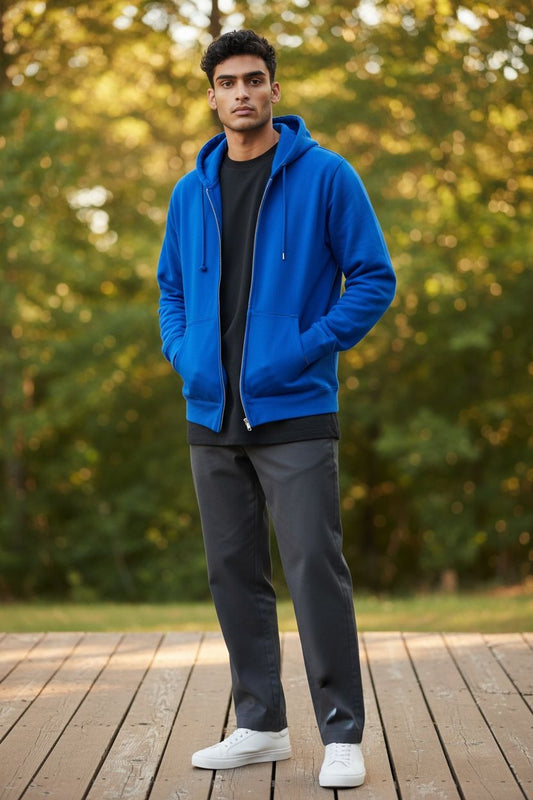 Classic Zip-Up Hoodie – Royal Blue