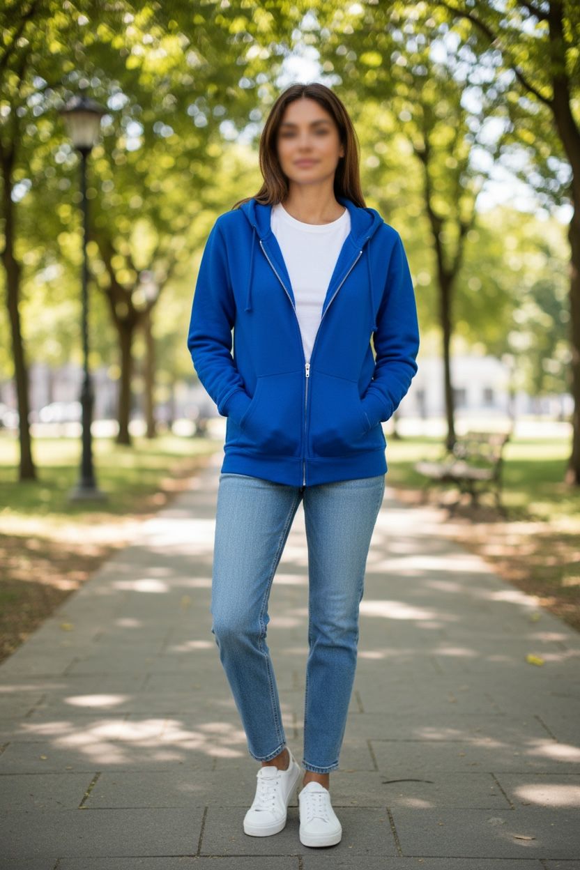Classic Zip-Up Hoodie – Royal Blue