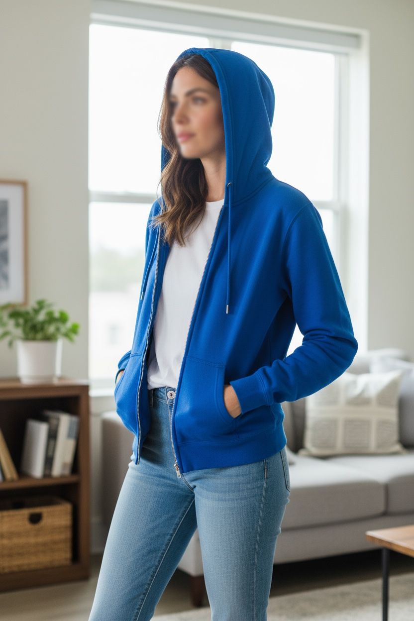 Classic Zip-Up Hoodie – Royal Blue