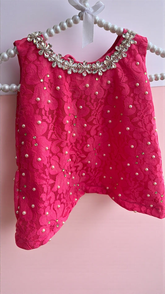 Fuchsia Blossom Lace Set