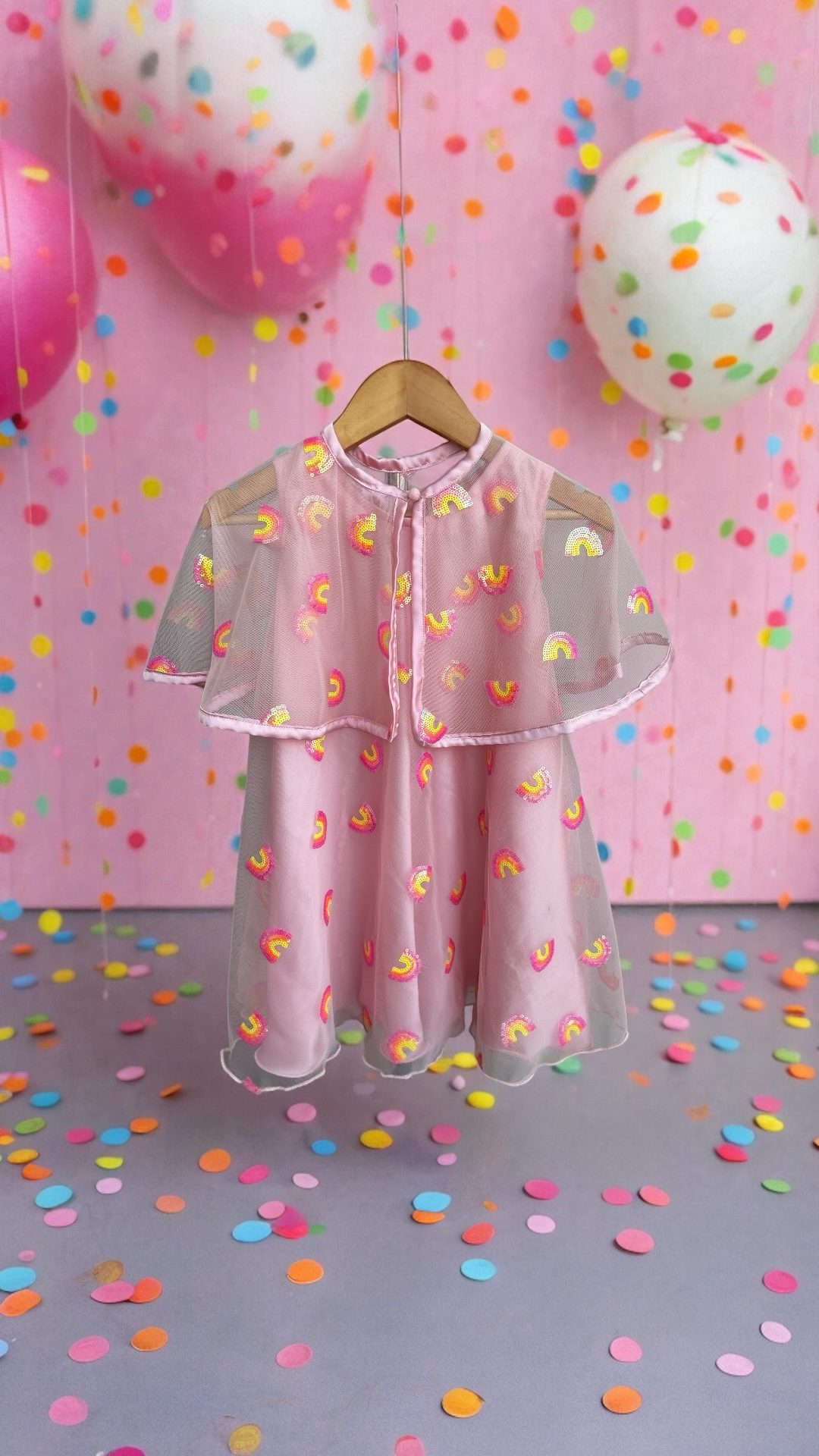Rainbow Whisper Cape Dress